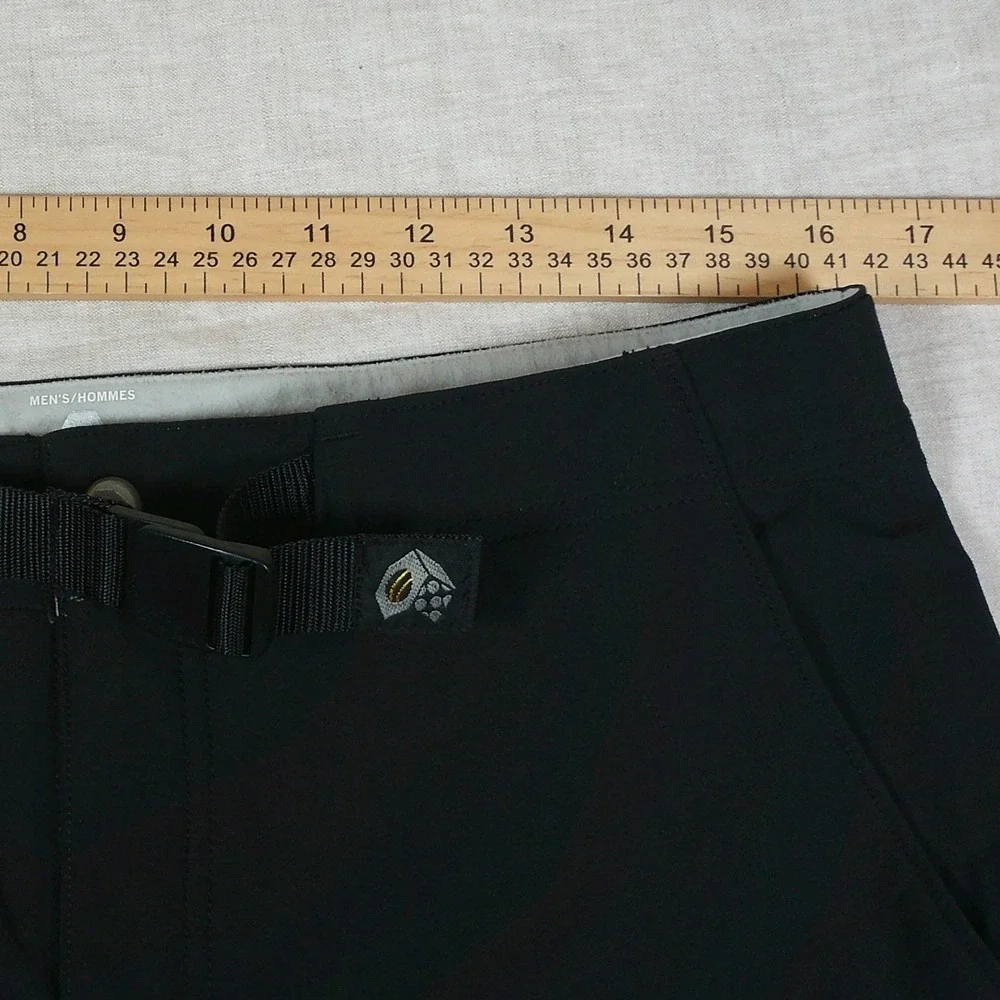 Mountain Hardwear Hiking Pants Mens M Short Black Good Softshell OM3508 Flaw